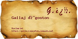 Gallaj Ágoston névjegykártya